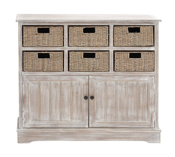 The Lovely Wood 6 Basket Cabinet