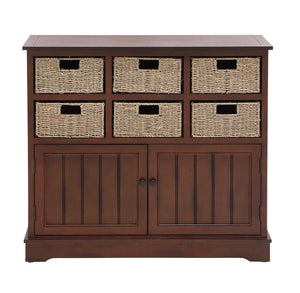 The Polished Wood 6 Basket Cabinet