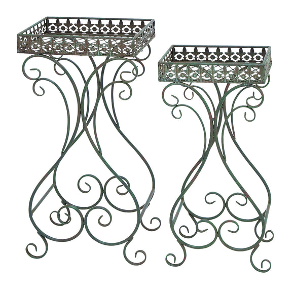 Plant Stand with Curvy Design and Space Efficient - Set of 2