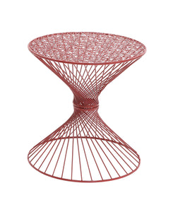 Interesting Styled Metal Red Accent Table