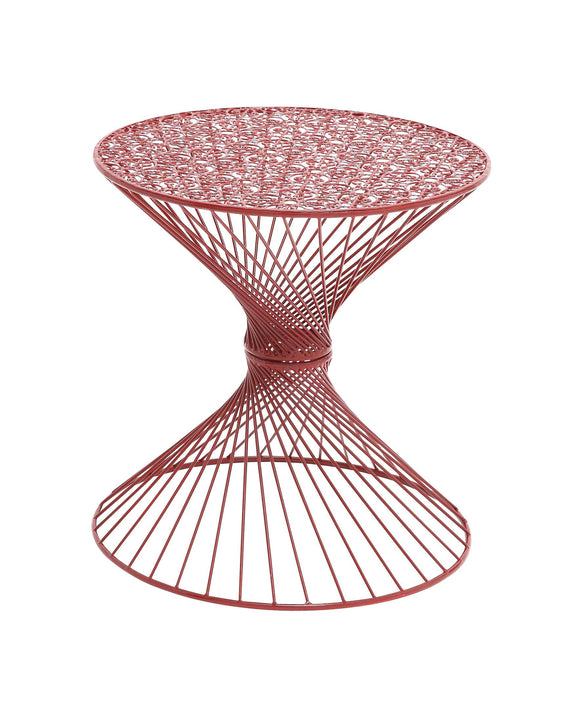 Interesting Styled Metal Red Accent Table