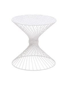 Appealing Styled Metal White Accent Table