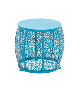 The Delightful Metal Blue Accent Table