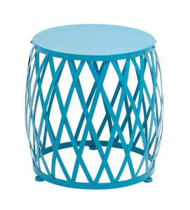 The Bright Metal Blue Accent Table