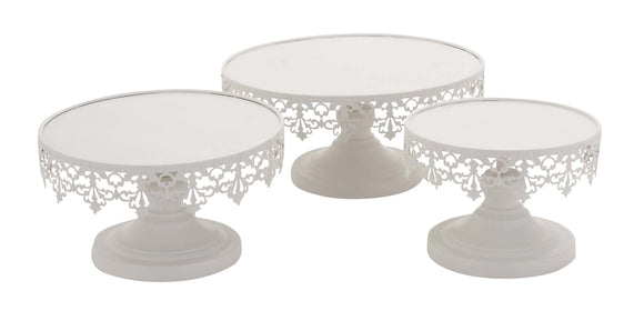 White Polished Elegant Metal Cup Cake Stand