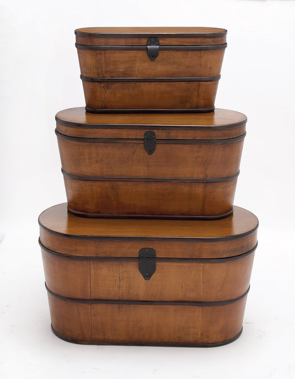 The Cutest Set of 3 Wood Trunk