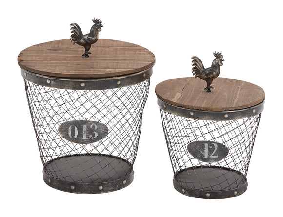 Classy Styled Metal Wood Basket