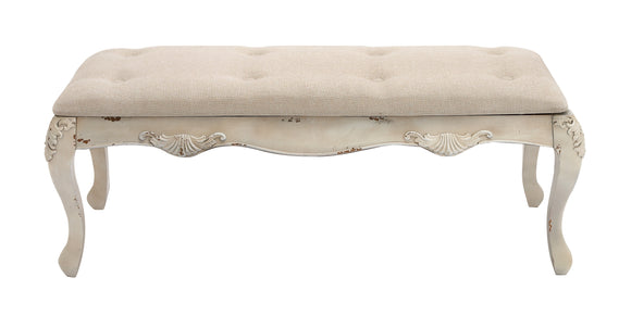 The Heavenly Wood Fabric Bench