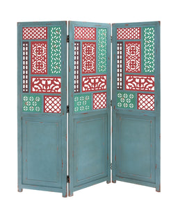 The Colorful Wood 3 Panel Screen