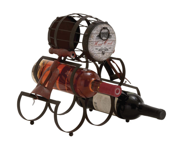 Unique Barrel Themed Antique Wine Holder