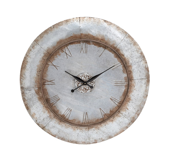 Customary Styled Attractive Metal Wall Clock