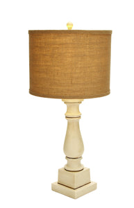 Contemporary Table Lamp with Mix of White and Beige Color