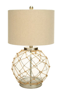 Beautiful Glass Metal Table Lamp with Space Efficient