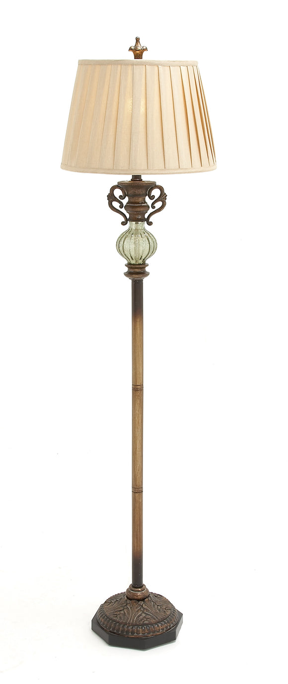 The Tall Metal Polystone Glass Floor Lamp