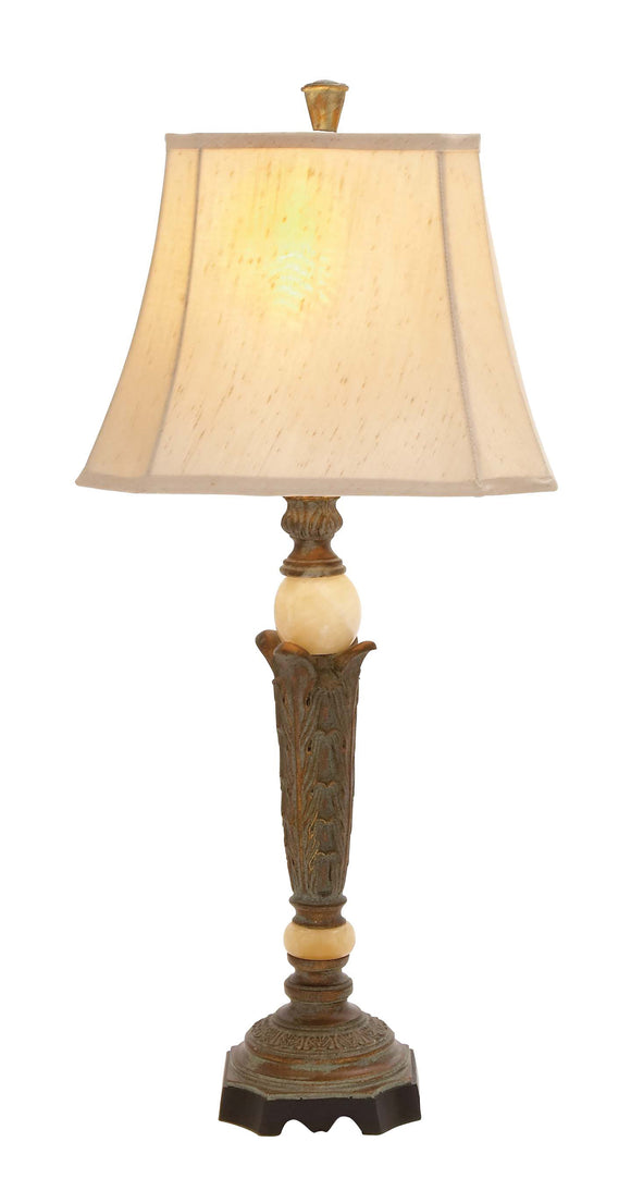 Fascinating Styled Polystone Marble Ball Table Lamp