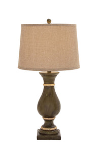 Customary Styled Polystone Table Lamp