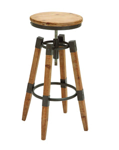 Metal adjust Bar Stool Brandishing a Lacquered Finish