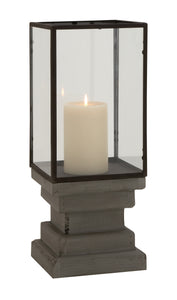 Attractive Styled Wood Glass Candle Holder