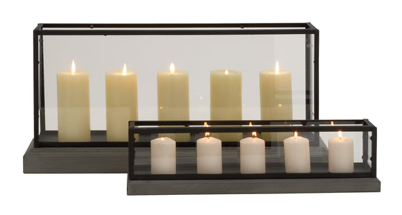 Fantabulous Modish Styled Wood Glass Candle Holder