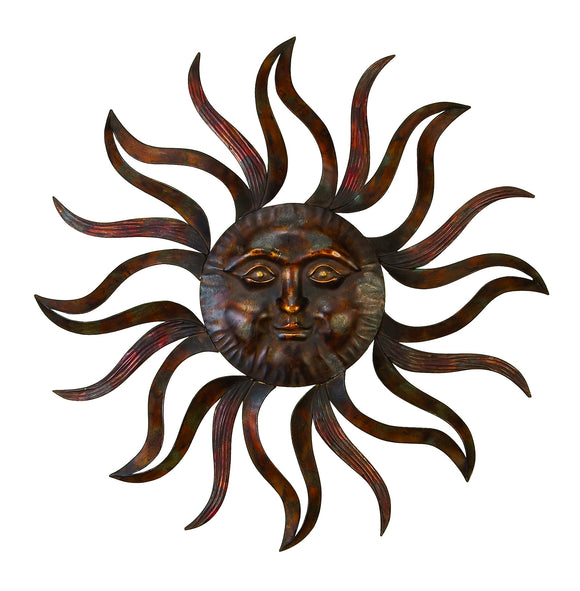 METAL SUN WALL DECOR FEEL EVERY MORNING MORE FRESH