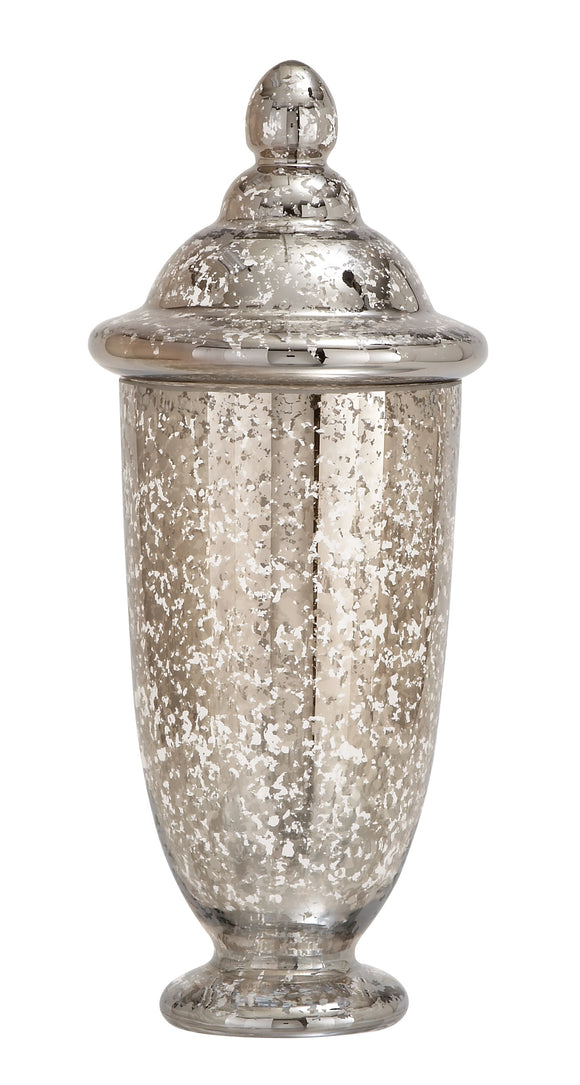 Stylish and Unique Glass Jar with Mercury Finish