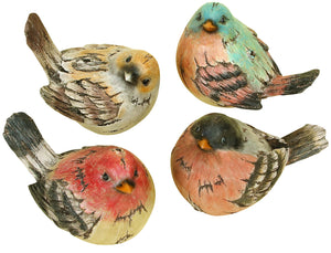 POLYSTONE BIRD SET OF 4 REAL LIKE BEAUTIFUL BIRDS