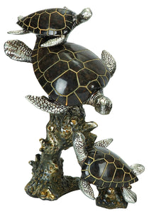 POLYSTONE TRIPLE TURTLE THREE TURTLES MAKE THE ROOM AQUATIC