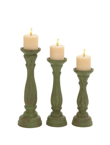 The Spiritual Set of 3 Wood Candle Holders