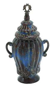 Ceramic Decorative 20"H Jar Decor for Traditional Home with Lid