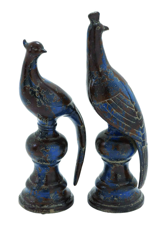 Ceramic Bird Decor with Sturdy Construction in Black (Set of 2)