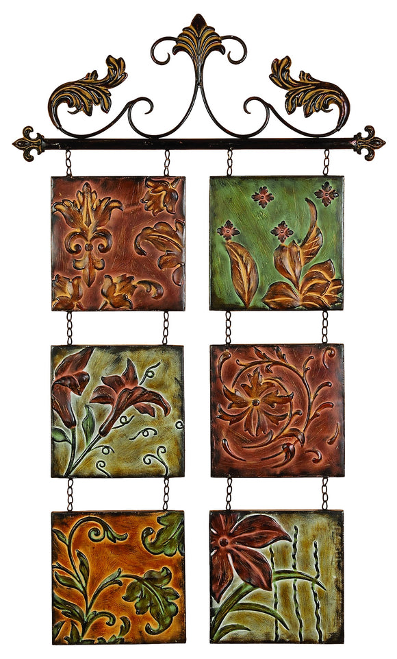 METAL WALL DECOR BOTANICAL SCROLL METAL