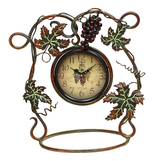 METAL CLOCK NEW MERLOT