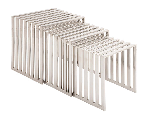 The Slick Set of 3 Stainless Steel Nesting Table