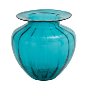 The Unmatched Glass Fluted Vase Blue