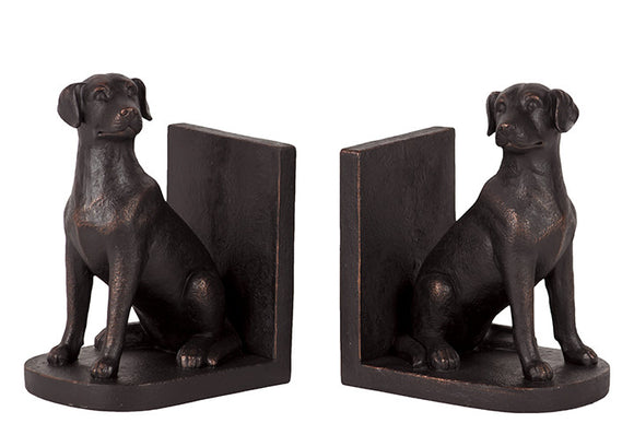 Elegant Resin Guard Dog Bookend in Black