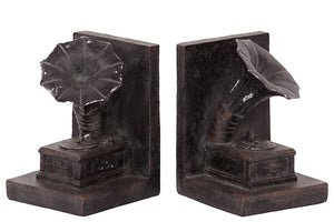 Beautiful Set of Resin Gramophone Bookend