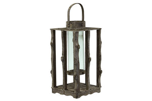 Unique and Traditional Wooden Lantern Featuring All Natural Tree Branches and Twigs