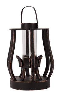 Beautiful and Elegant Design Wooden Lantern with Weathered Effect in Black