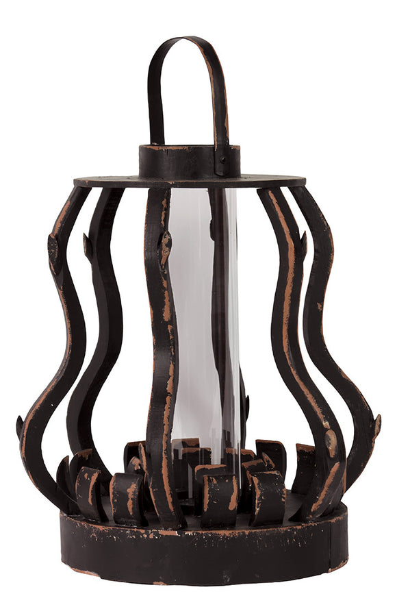 Unique and Extraordinary Wooden Lantern with Beautiful Curve in Black