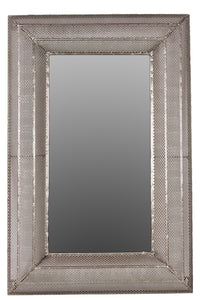 Valuable and Elegant Rectangular Shaped Metal Wall Mirror in Silver