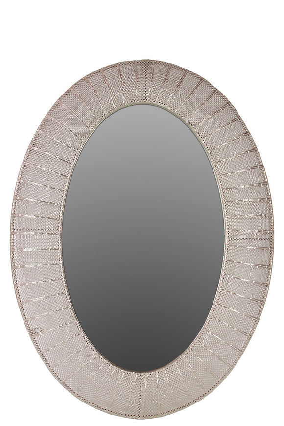 Valuable and Stunning Oval Shaped Metal Mirror in Silver