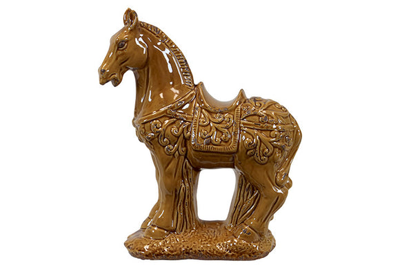 Brown Standing Ceramic Horse