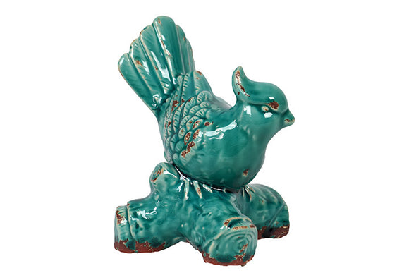 Elegant Bird on Tree Limb Figurine