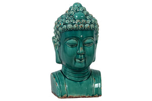 Unique Soothing Blue Color Buddha Bust