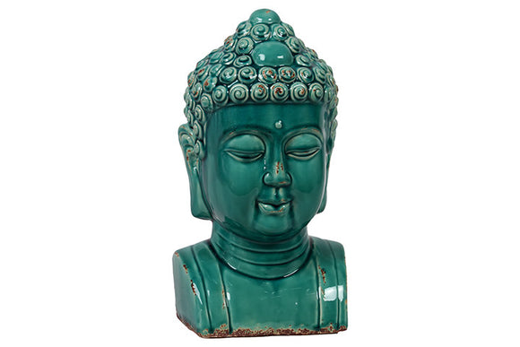 Unique Soothing Blue Color Buddha Bust