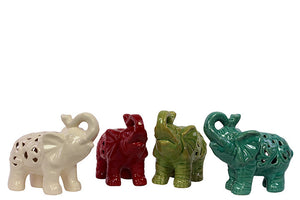 Unique Set of Four Ceramic Elephants