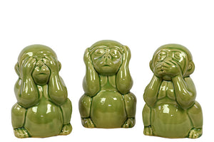 Elegant Set of Three Figurine Monkeys