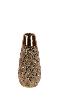 Dazzling and Chic Ceramic Vase with Gold Shade and Pale Purple (Small)