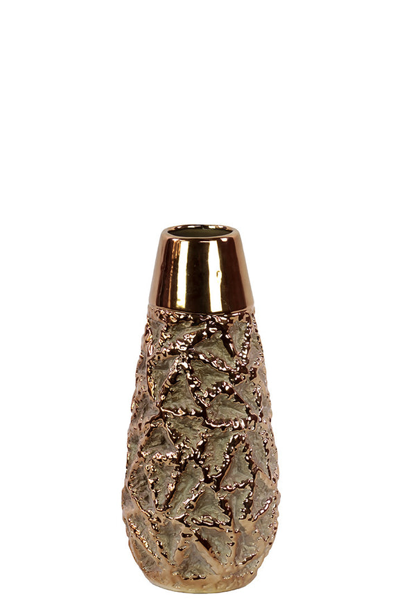 Dazzling and Chic Ceramic Vase with Gold Shade and Pale Purple (Small)