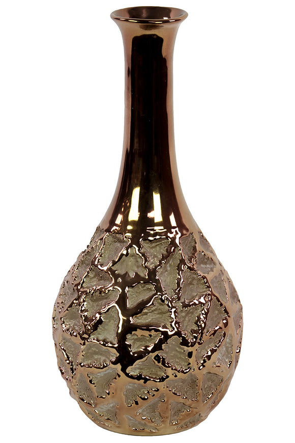 Ceramic Vase With Gold Plated Neck and Ceramic Body (Large)